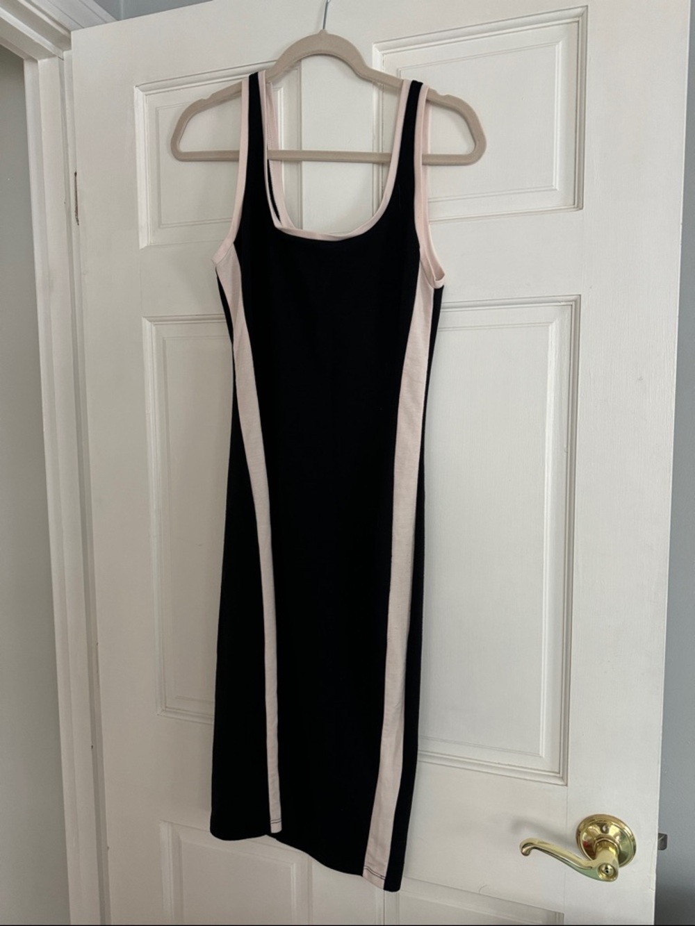 Zara Black Dress with Pale Blush Trim